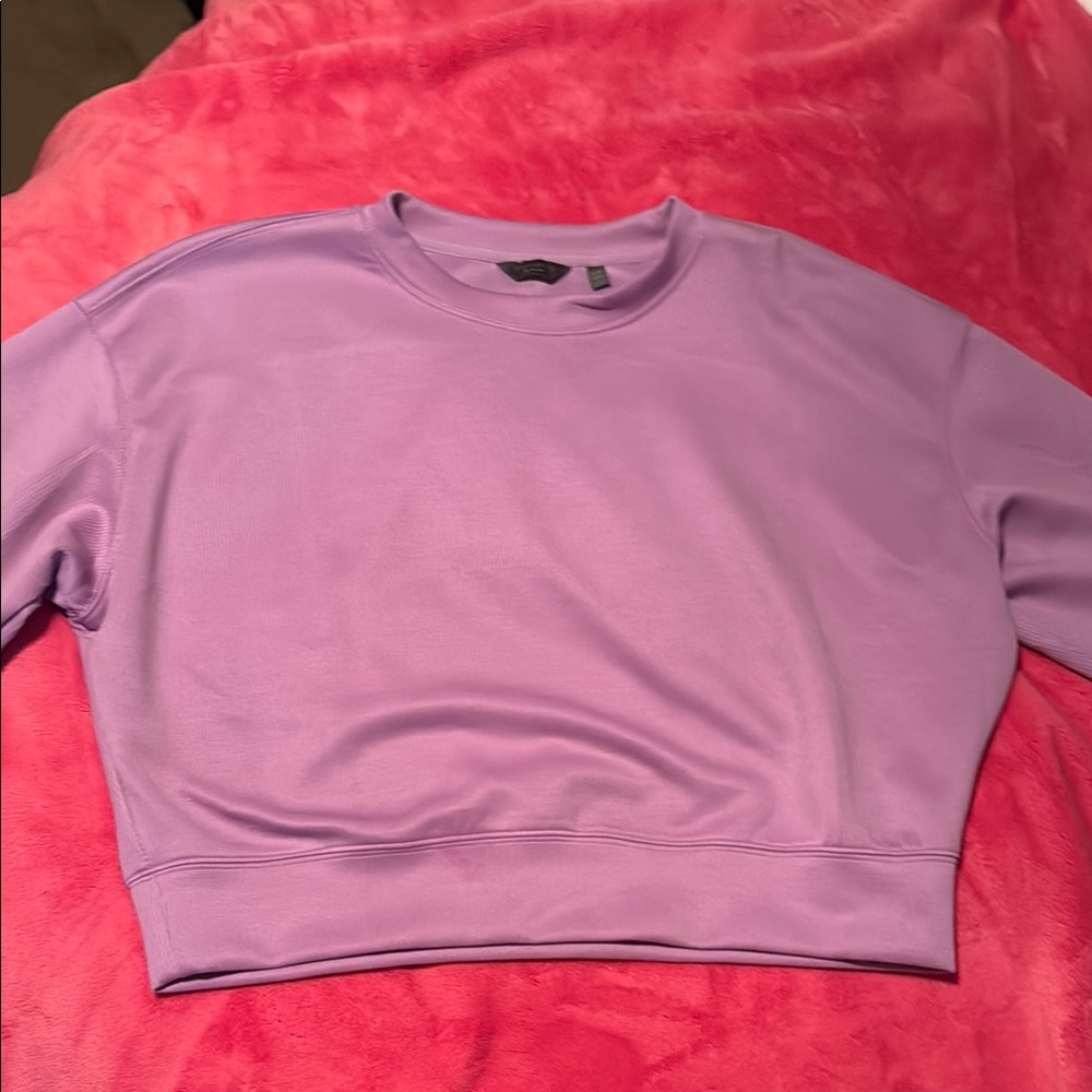 Danskin Purple Cropped Boxy Long Sleeve Hoodie